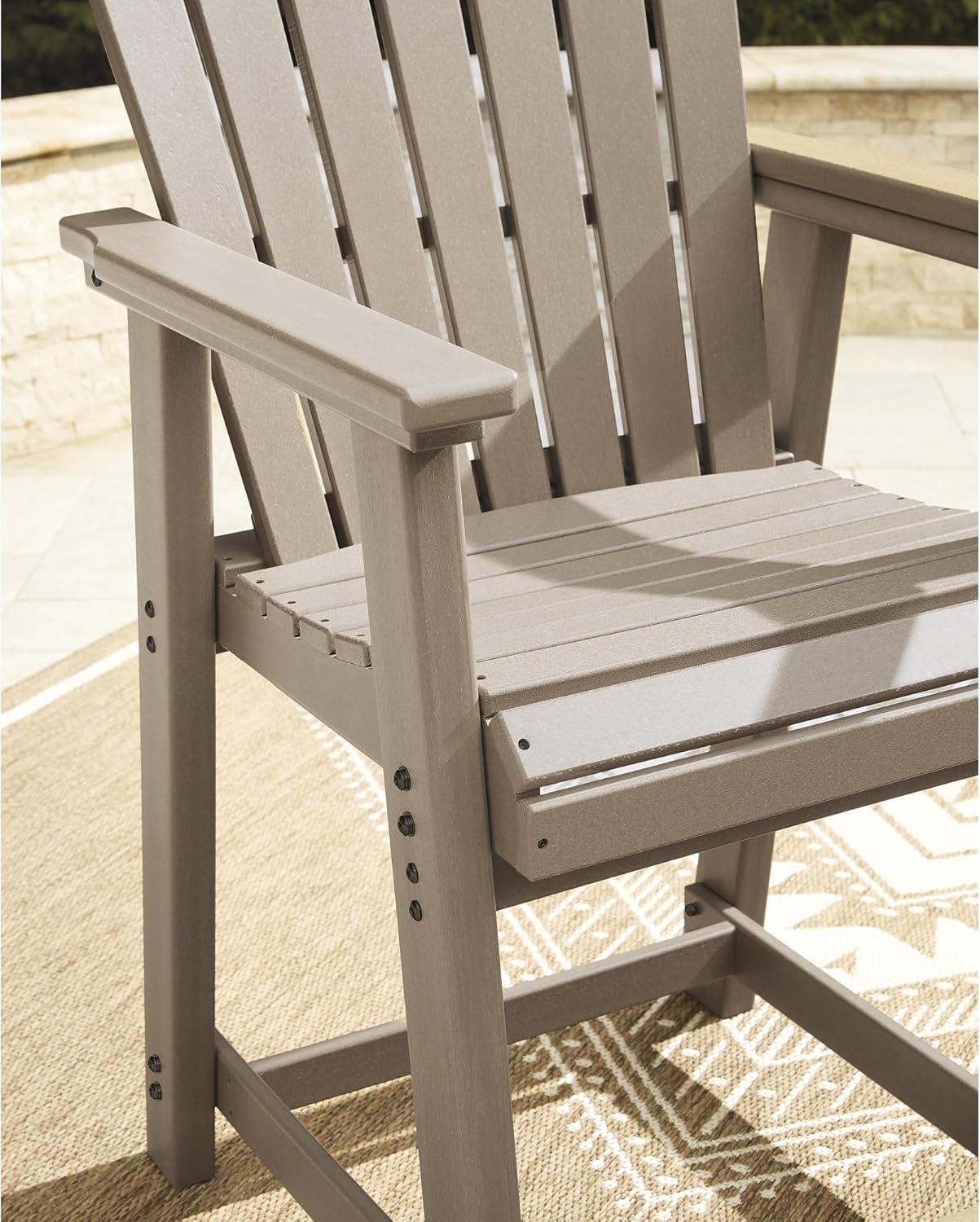 imageSignature Design by Ashley Sandy Dune Casual Weather Resistant Outdoor 25 Counter Height Bar Stool Set of 2 Medium Brown