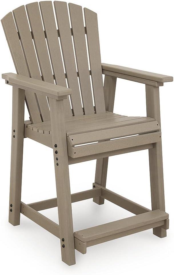 imageSignature Design by Ashley Sandy Dune Casual Weather Resistant Outdoor 25 Counter Height Bar Stool Set of 2 Medium Brown