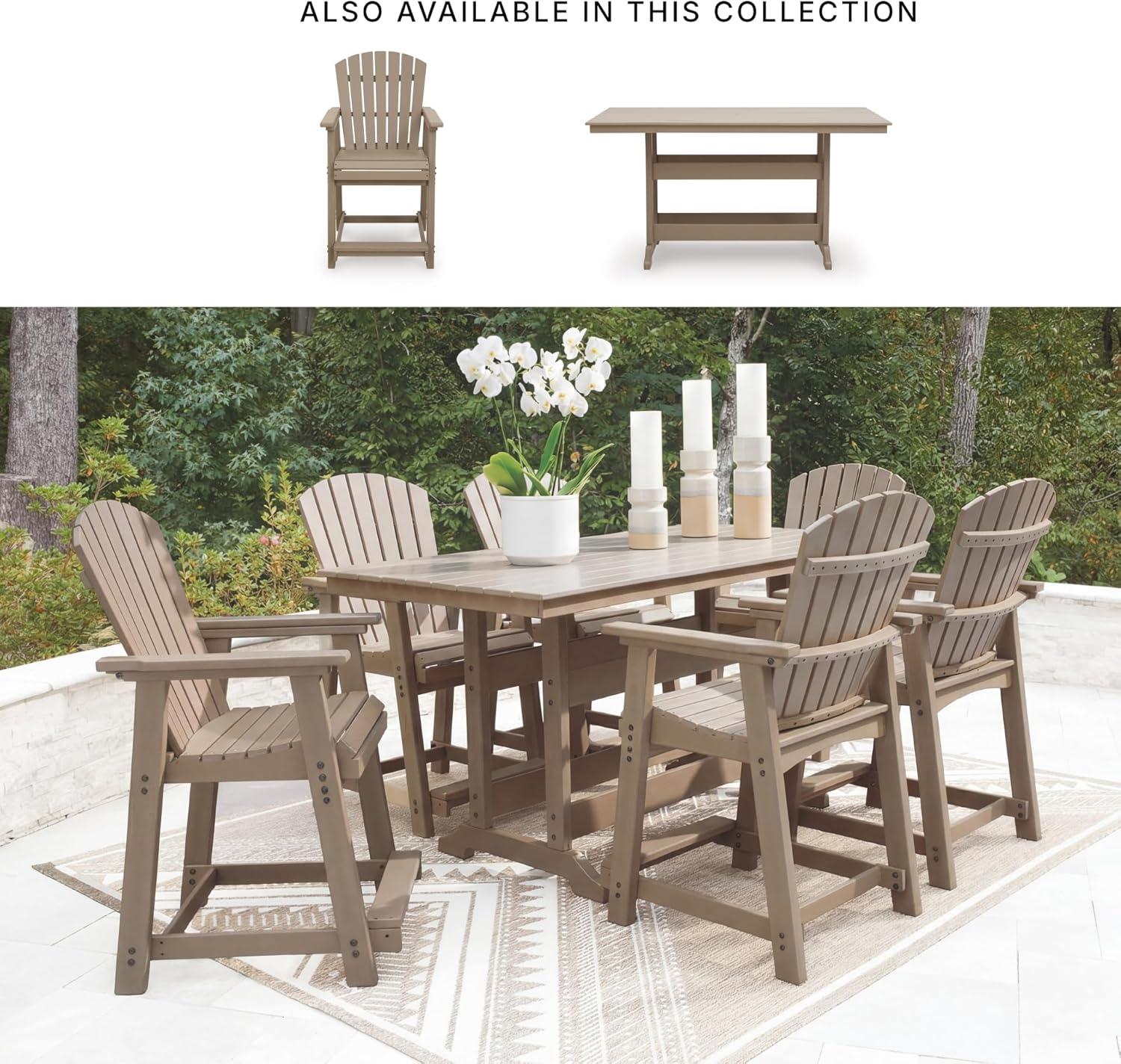 imageSignature Design by Ashley Sandy Dune Casual Weather Resistant Outdoor 25 Counter Height Bar Stool Set of 2 Medium Brown