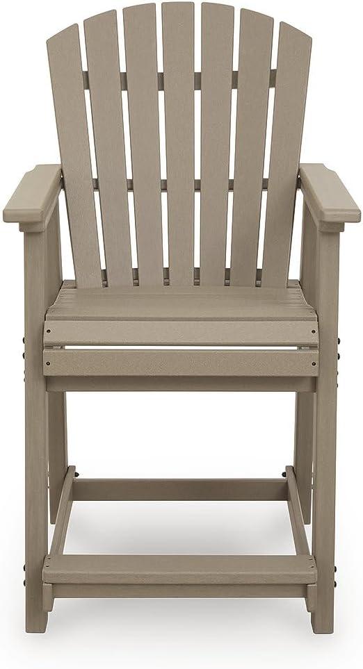 imageSignature Design by Ashley Sandy Dune Casual Weather Resistant Outdoor 25 Counter Height Bar Stool Set of 2 Medium Brown