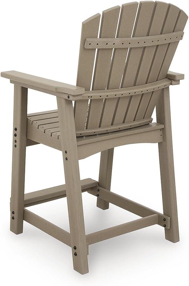 imageSignature Design by Ashley Sandy Dune Casual Weather Resistant Outdoor 25 Counter Height Bar Stool Set of 2 Medium Brown