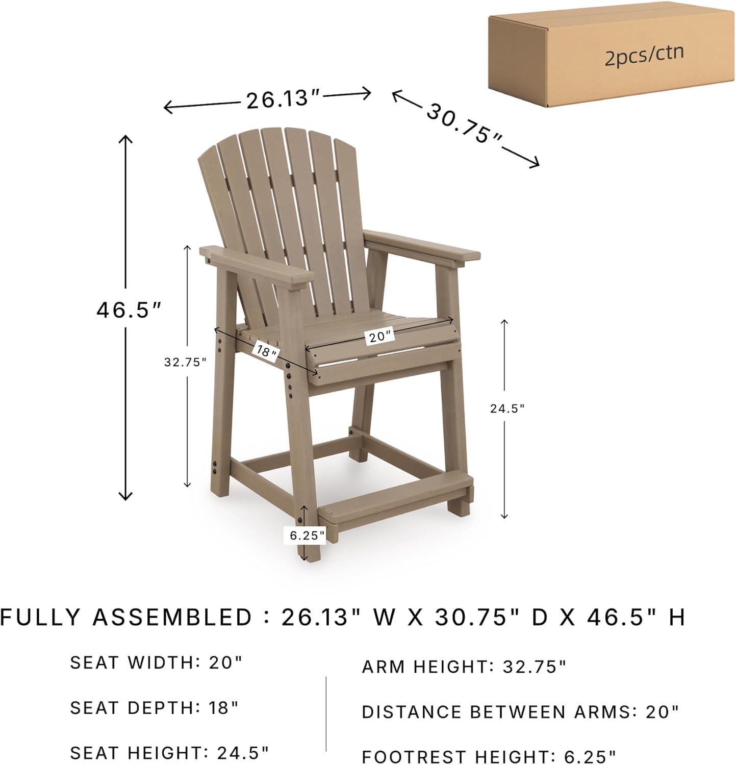 imageSignature Design by Ashley Sandy Dune Casual Weather Resistant Outdoor 25 Counter Height Bar Stool Set of 2 Medium Brown