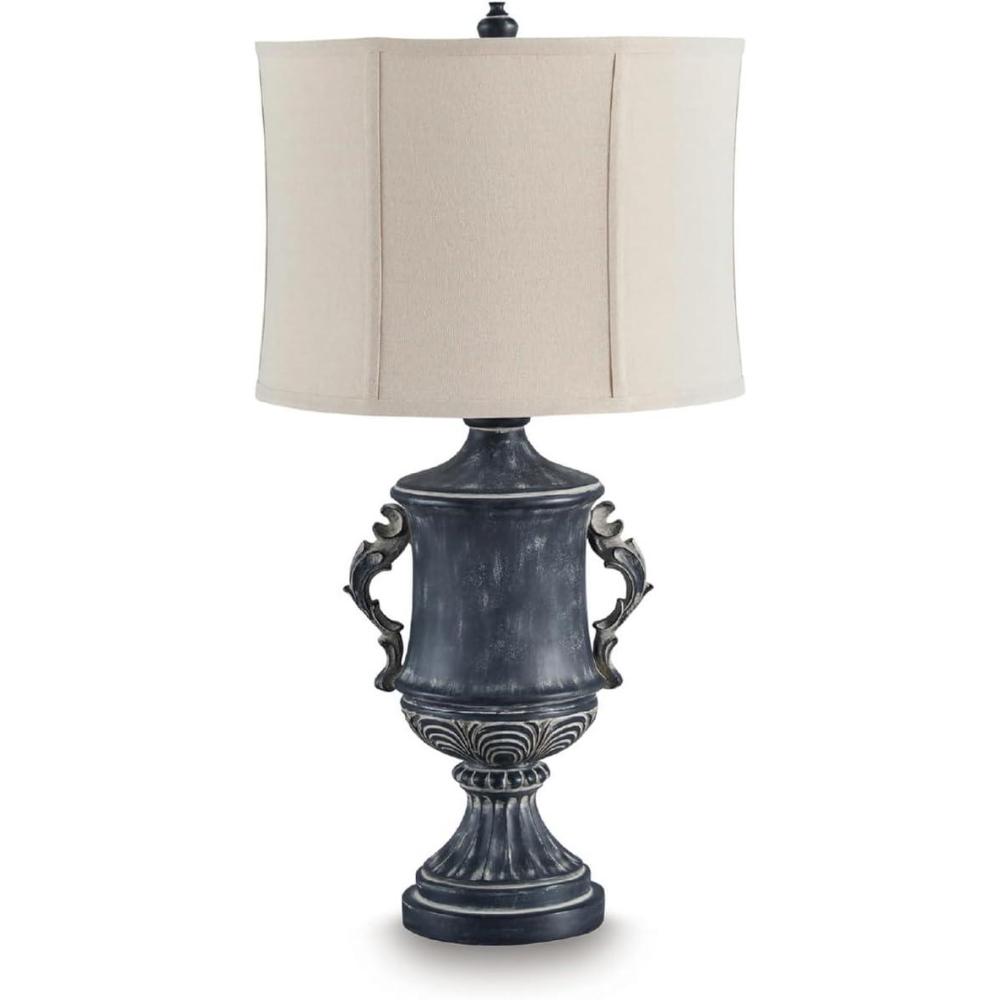 imageSignature Design by Ashley Jyllyard Contemporary Polyresin and Metal Table Lamp with 3Way Switch Light Brown amp MetallicAntique Black