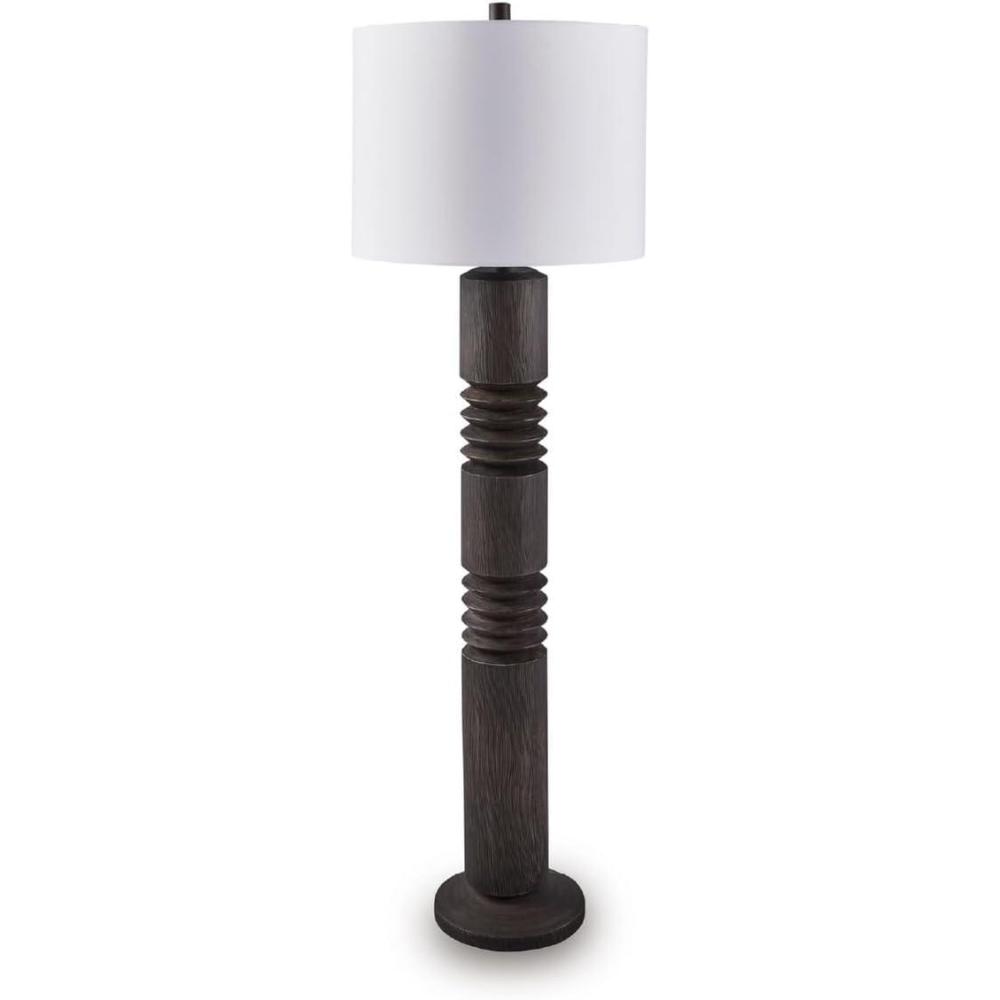 imageSignature Design by Ashley Jyllyard Contemporary Polyresin and Metal Table Lamp with 3Way Switch Light Brown amp MetallicDistressed Black