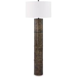 Signature Design by Ashley Jebson Contemporary Metal Floor Lamp with 3-Way Switch, Dark Brown & White