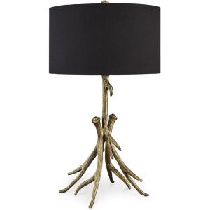 Signature Design by Ashley Josney Rustic Cast Aluminum Root Table Lamp with 3-Way Switch, Metallic & White