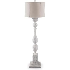 Signature Design by Ashley Jyllyard Contemporary Polyresin and Metal Table Lamp with 3-Way Switch, Light Brown & Metallic(Antique White)