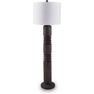 Signature Design by Ashley Jyllyard Contemporary Polyresin and Metal Table Lamp with 3-Way Switch, Light Brown & Metallic(Distressed Black)