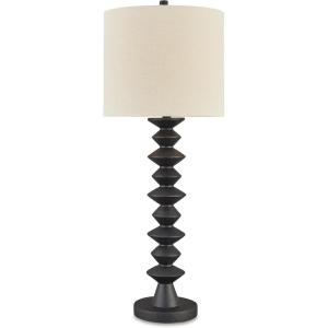 Signature Design by Ashley Luanndon Modern Polyresin Buffet Lamp with 3-Way Switch, Black & Beige