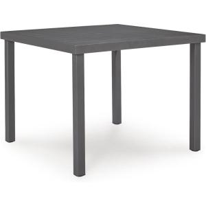 Signature Design by Ashley Point Bonita Modern Weather Resistant Outdoor Dining Table with Umbrella Hole, Gray