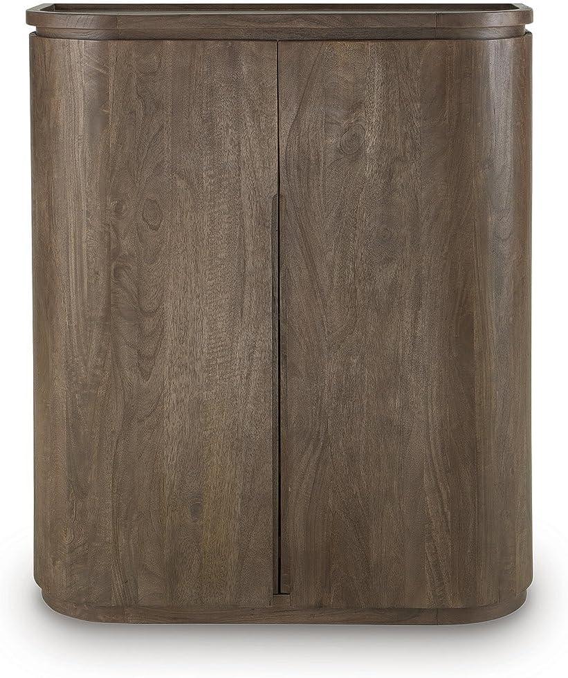 imageSignature Design by Ashley Landermont Contemporary Bar Cabinet with AntiTipping Dark Brown