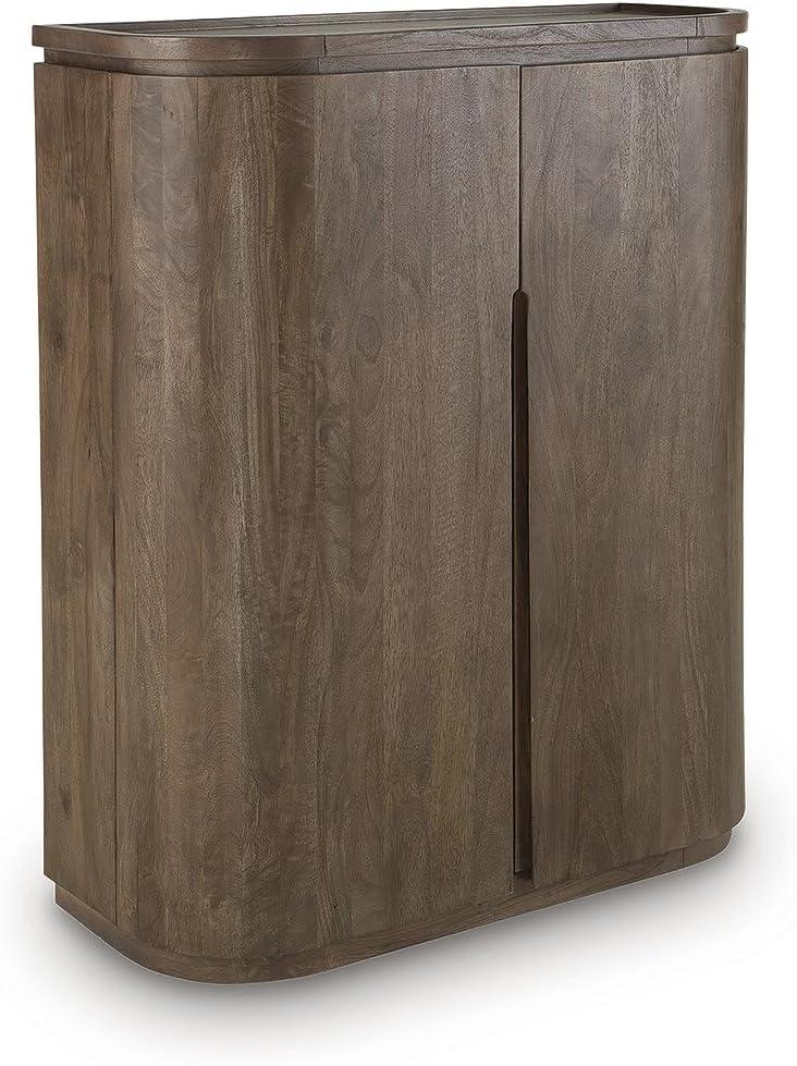 imageSignature Design by Ashley Landermont Contemporary Bar Cabinet with AntiTipping Dark Brown
