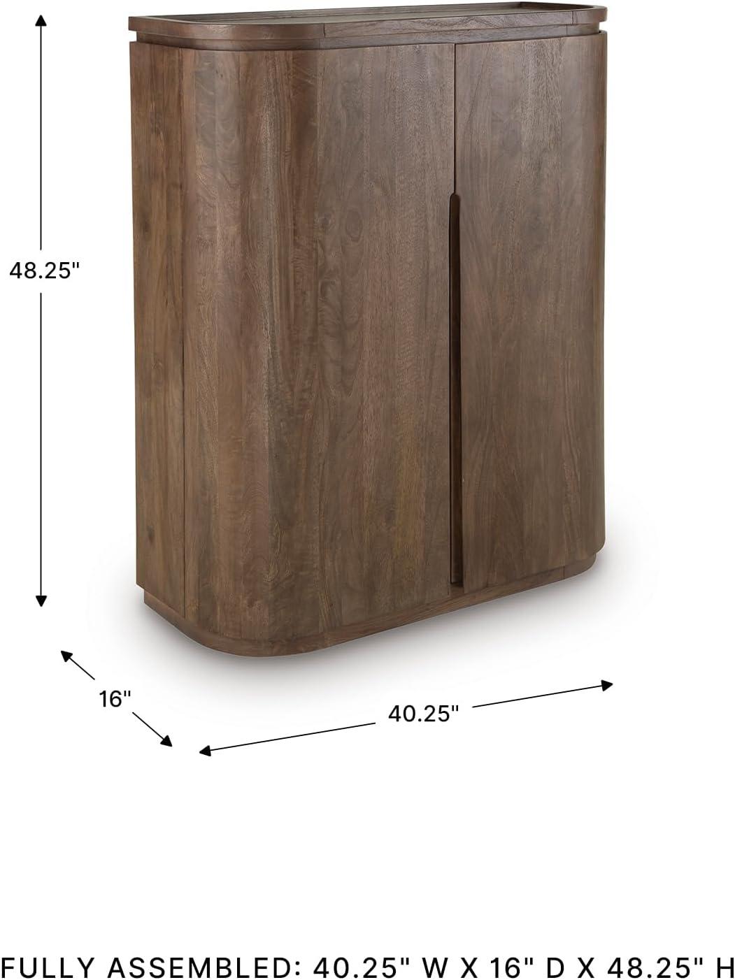 imageSignature Design by Ashley Landermont Contemporary Bar Cabinet with AntiTipping Dark Brown