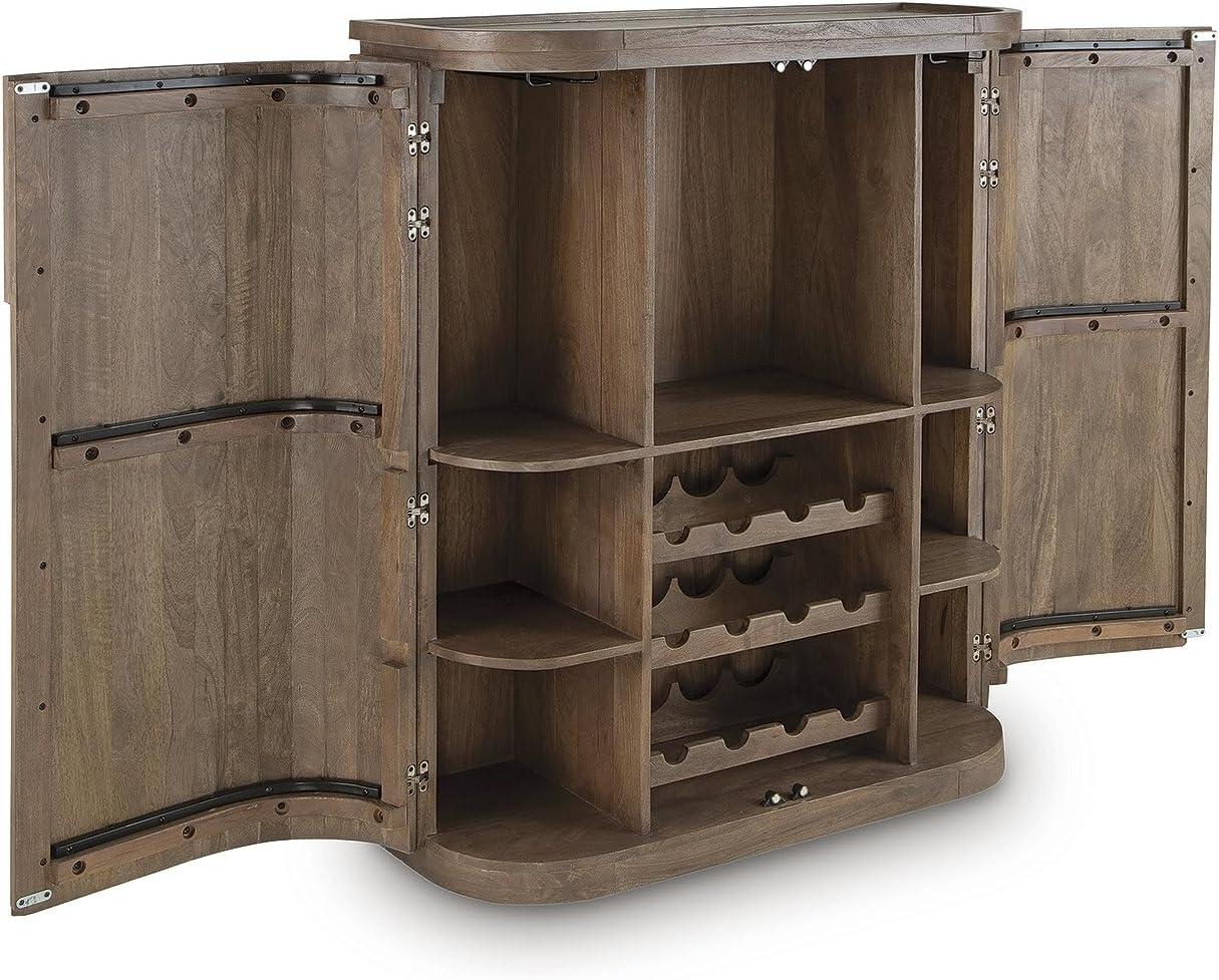 imageSignature Design by Ashley Landermont Contemporary Bar Cabinet with AntiTipping Dark Brown