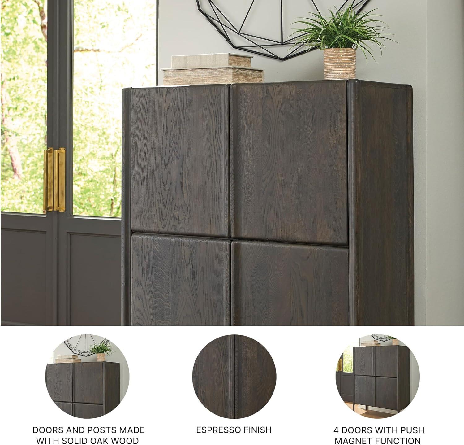 imageSignature Design by Ashley Orsonal Contemporary Accent Cabinet with AntiTipping Dark Brown