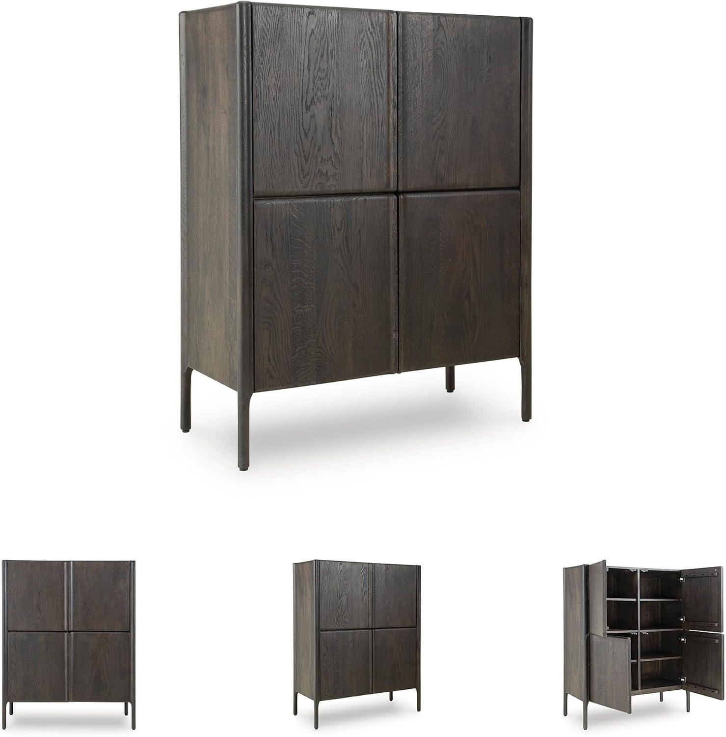 imageSignature Design by Ashley Orsonal Contemporary Accent Cabinet with AntiTipping Dark Brown