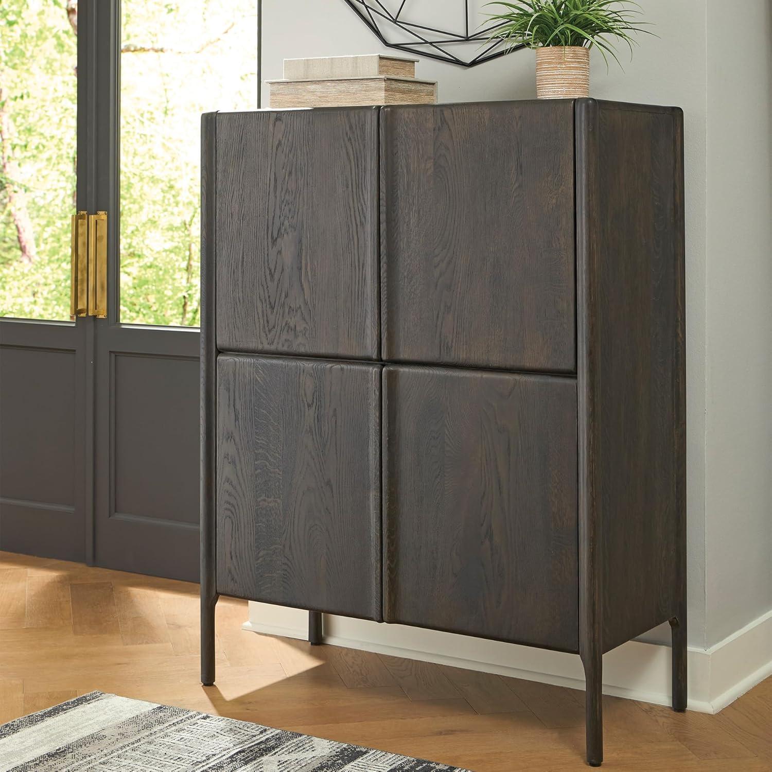 imageSignature Design by Ashley Orsonal Contemporary Accent Cabinet with AntiTipping Dark Brown