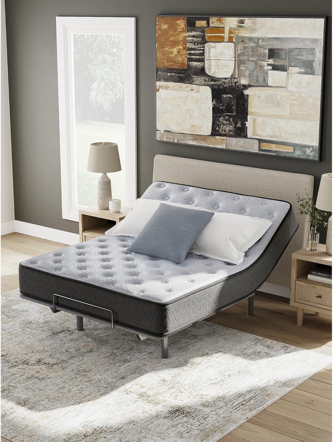 imageSignature Design By Ashley Destin Cove Plush Queen Hybrid Mattress Stretch Knit Cooling Cover Memory Foam Wrapped Coil Unit 60 W x 795 D x 15 H Blue10