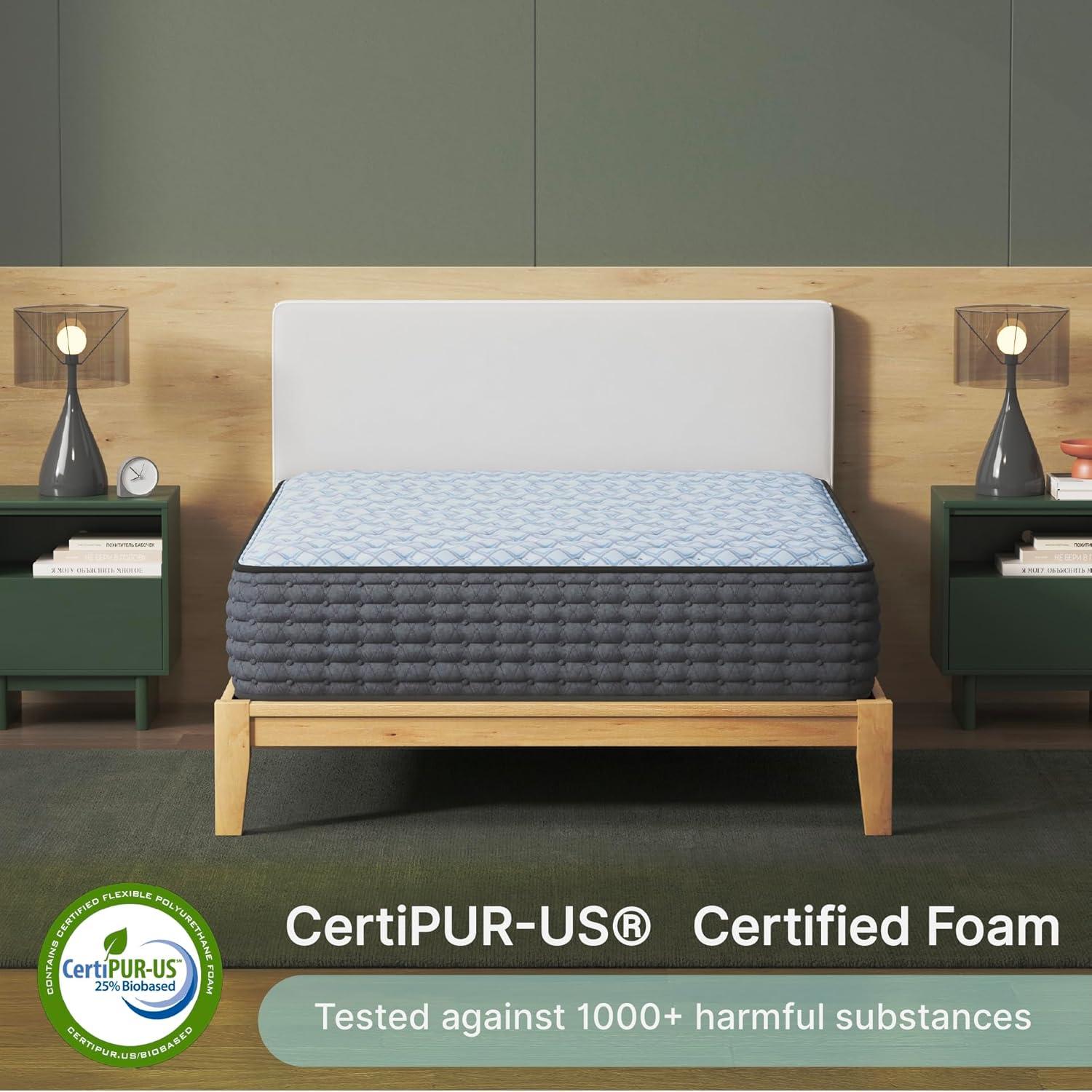 imageSignature Design By Ashley Destin Cove Plush Queen Hybrid Mattress Stretch Knit Cooling Cover Memory Foam Wrapped Coil Unit 60 W x 795 D x 15 H Blue14