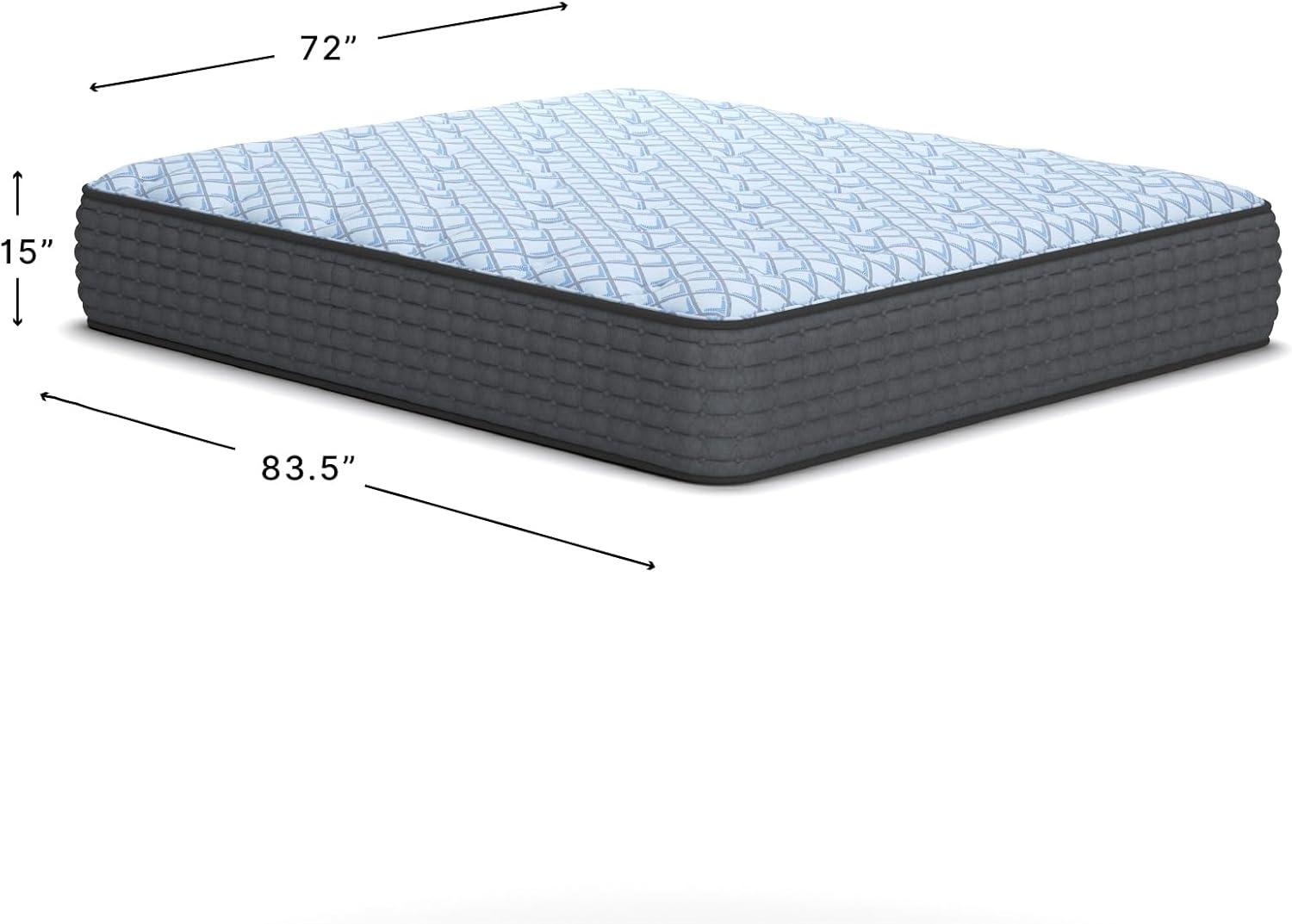 imageSignature Design By Ashley Destin Cove Plush Queen Hybrid Mattress Stretch Knit Cooling Cover Memory Foam Wrapped Coil Unit 60 W x 795 D x 15 H Blue15