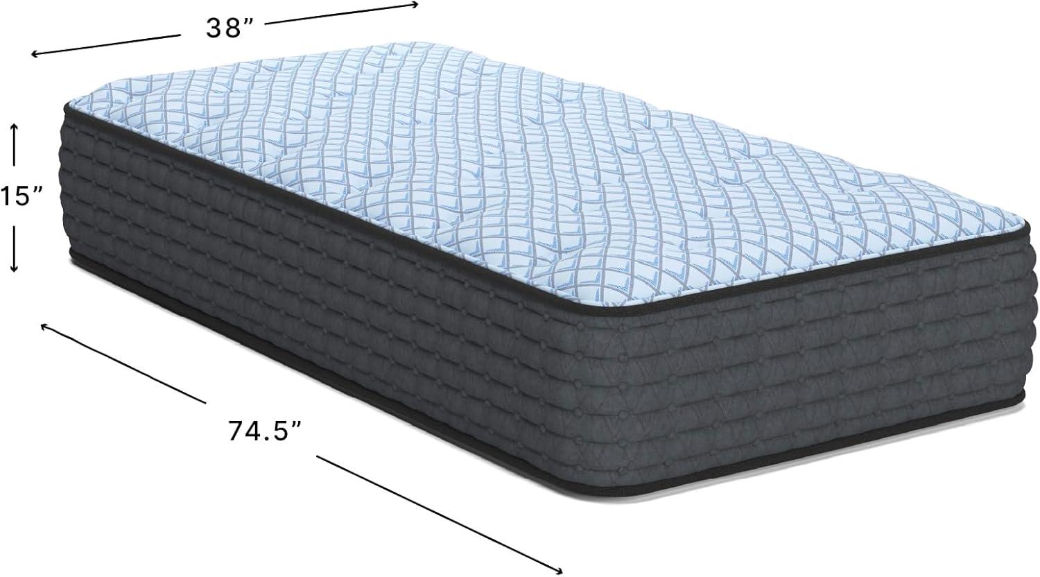 imageSignature Design By Ashley Destin Cove Plush Queen Hybrid Mattress Stretch Knit Cooling Cover Memory Foam Wrapped Coil Unit 60 W x 795 D x 15 H Blue15