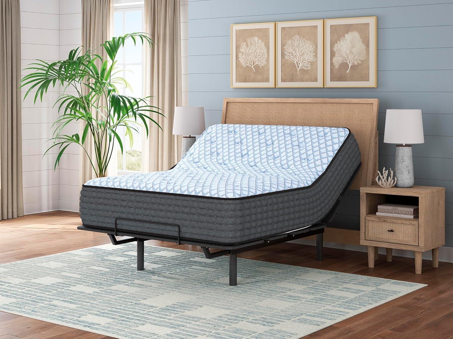 imageSignature Design By Ashley Destin Cove Plush Queen Hybrid Mattress Stretch Knit Cooling Cover Memory Foam Wrapped Coil Unit 60 W x 795 D x 15 H Blue15