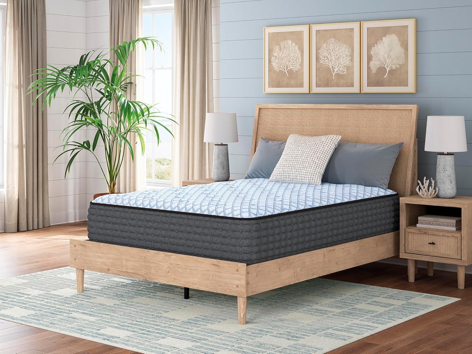 imageSignature Design By Ashley Destin Cove Plush Queen Hybrid Mattress Stretch Knit Cooling Cover Memory Foam Wrapped Coil Unit 60 W x 795 D x 15 H Blue15