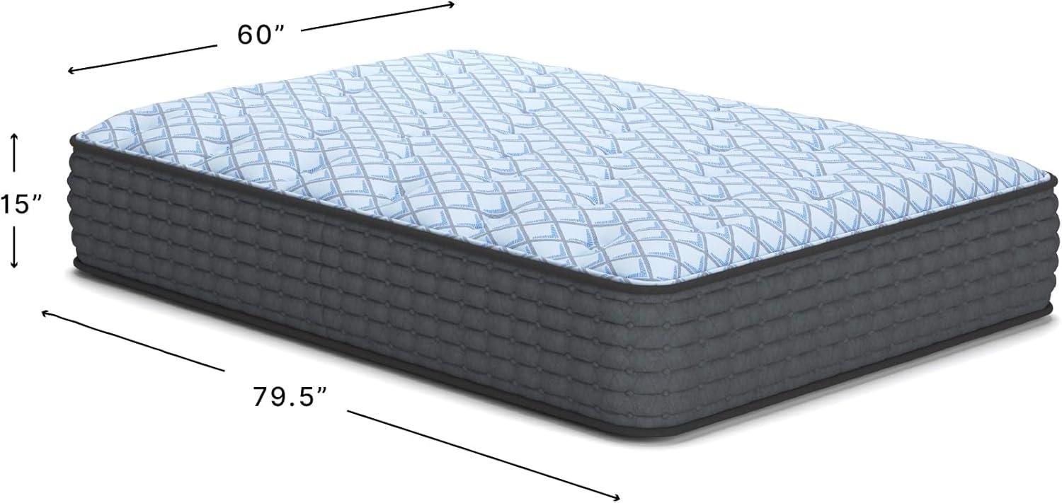 imageSignature Design By Ashley Destin Cove Plush Queen Hybrid Mattress Stretch Knit Cooling Cover Memory Foam Wrapped Coil Unit 60 W x 795 D x 15 H Blue15