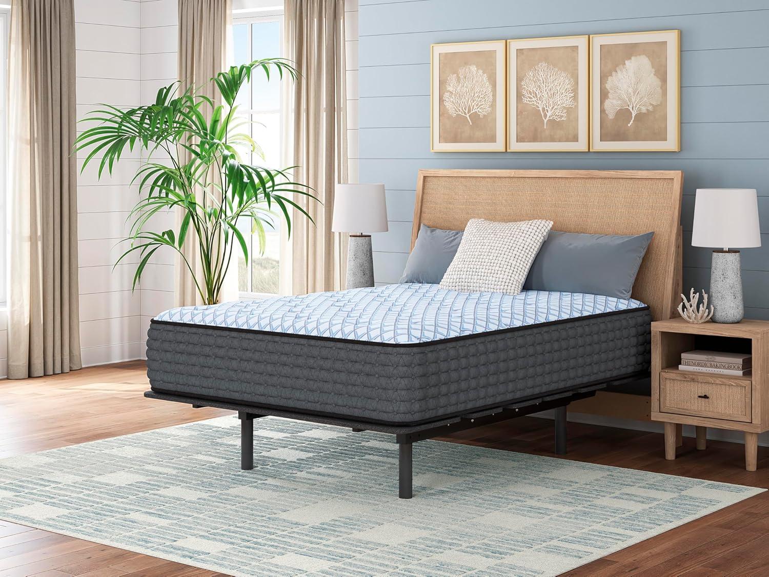 imageSignature Design By Ashley Destin Cove Plush Queen Hybrid Mattress Stretch Knit Cooling Cover Memory Foam Wrapped Coil Unit 60 W x 795 D x 15 H Blue15