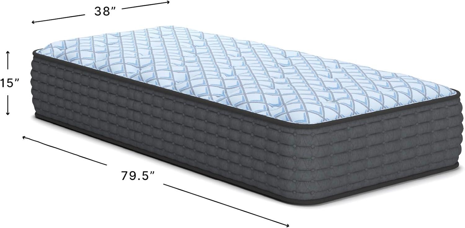 imageSignature Design By Ashley Destin Cove Plush Queen Hybrid Mattress Stretch Knit Cooling Cover Memory Foam Wrapped Coil Unit 60 W x 795 D x 15 H Blue15