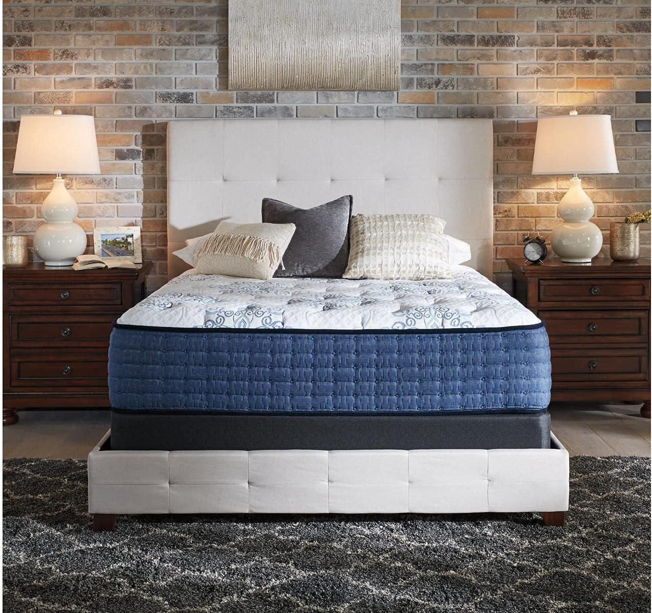 imageSignature Design By Ashley Destin Cove Plush Queen Hybrid Mattress Stretch Knit Cooling Cover Memory Foam Wrapped Coil Unit 60 W x 795 D x 15 H BlueQueen