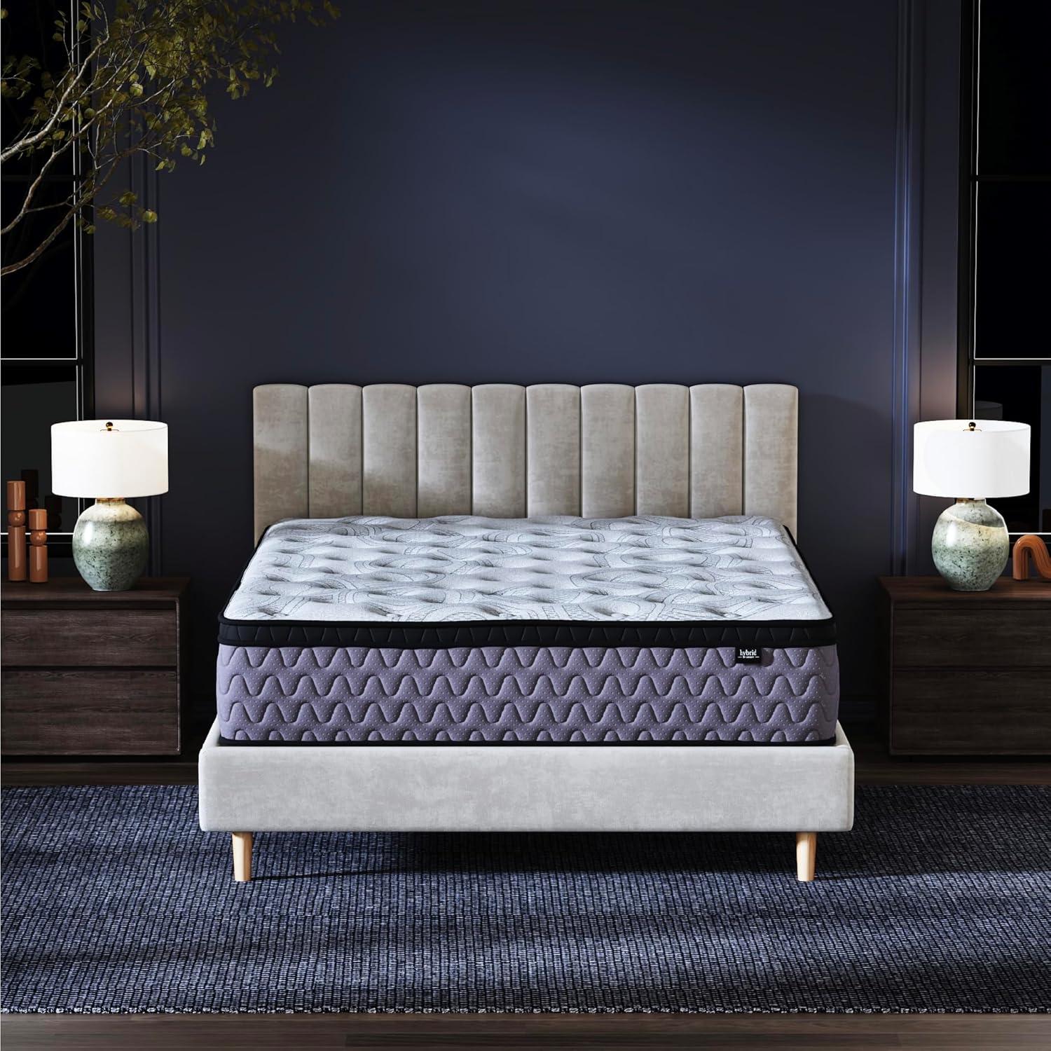 imageSignature Design By Ashley Destin Cove Plush Queen Hybrid Mattress Stretch Knit Cooling Cover Memory Foam Wrapped Coil Unit 60 W x 795 D x 15 H BlueQueen