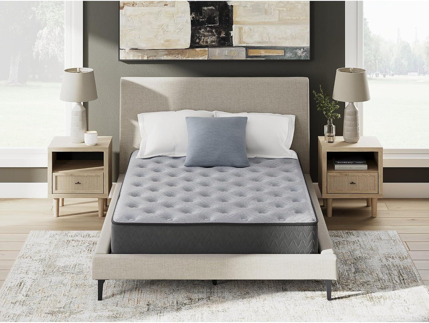 imageSignature Design By Ashley Destin Cove Plush Queen Hybrid Mattress Stretch Knit Cooling Cover Memory Foam Wrapped Coil Unit 60 W x 795 D x 15 H BlueQueen