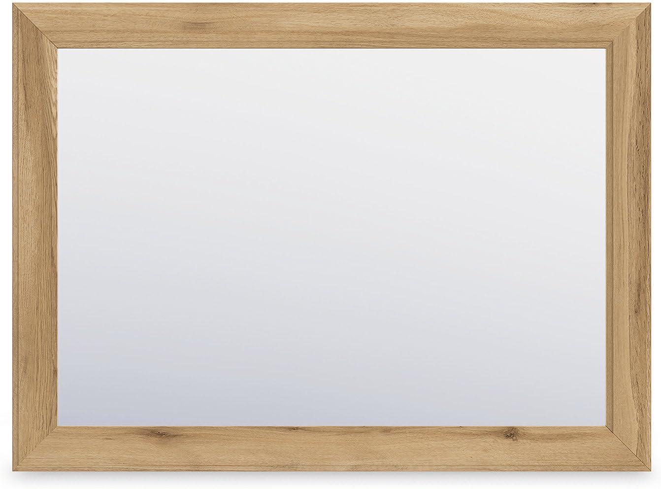 imageSignature Design by Ashley Bestmere Country Rustic Bedroom Mirror with Thick Frame Warm Brown