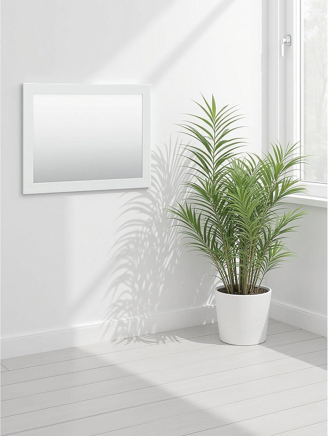 imageSignature Design by Ashley Bostwick Shoals Traditional Bedroom Mirror with Thick Frame White