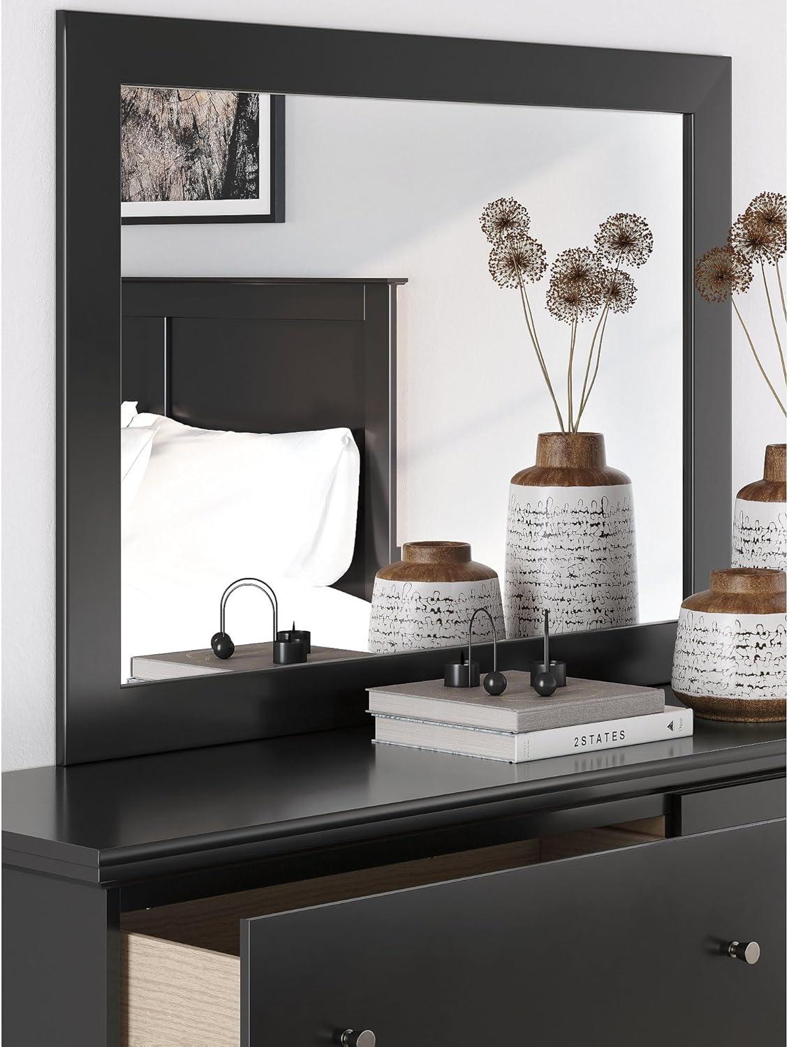 imageSignature Design by Ashley Maribel Traditional Bedroom Mirror with Thick Frame Black