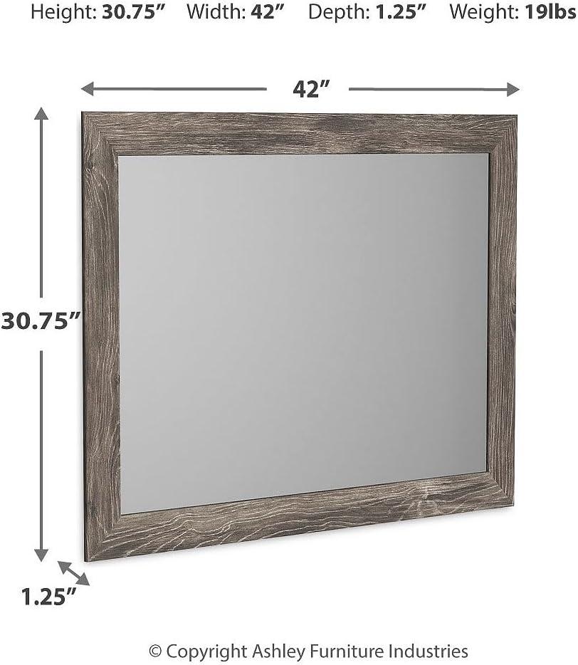 imageSignature Design by Ashley Ralinksi Rustic Bedroom Mirror with Thick Frame Gray