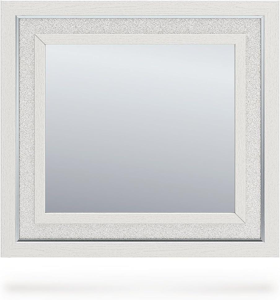 imageSignature Design by Ashley Ravalori Glam Bedroom Mirror with Thick Frame White