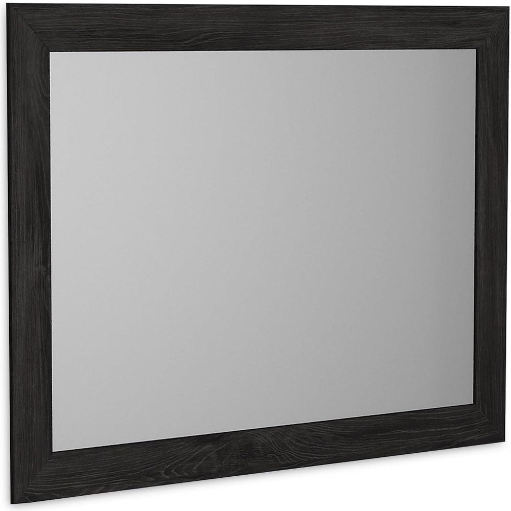 imageSignature Design by Ashley Belachime Modern Bedroom Mirror with Thick Frame Charcoal