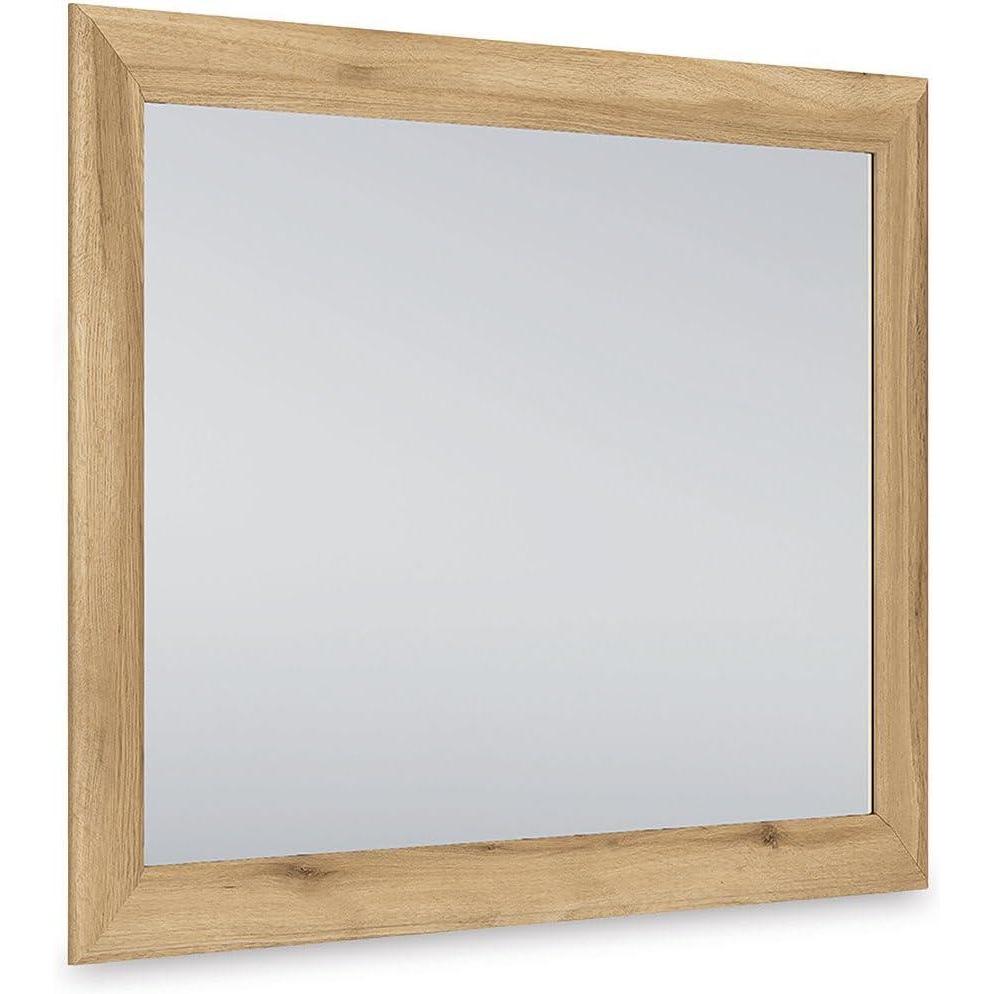 imageSignature Design by Ashley Bestmere Country Rustic Bedroom Mirror with Thick Frame Warm Brown