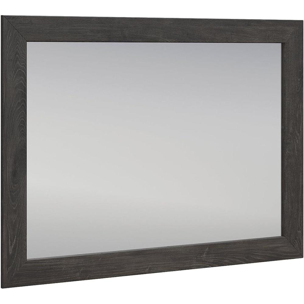 imageSignature Design by Ashley Candanew Modern Bedroom Mirror with Thick Frame Charcoal