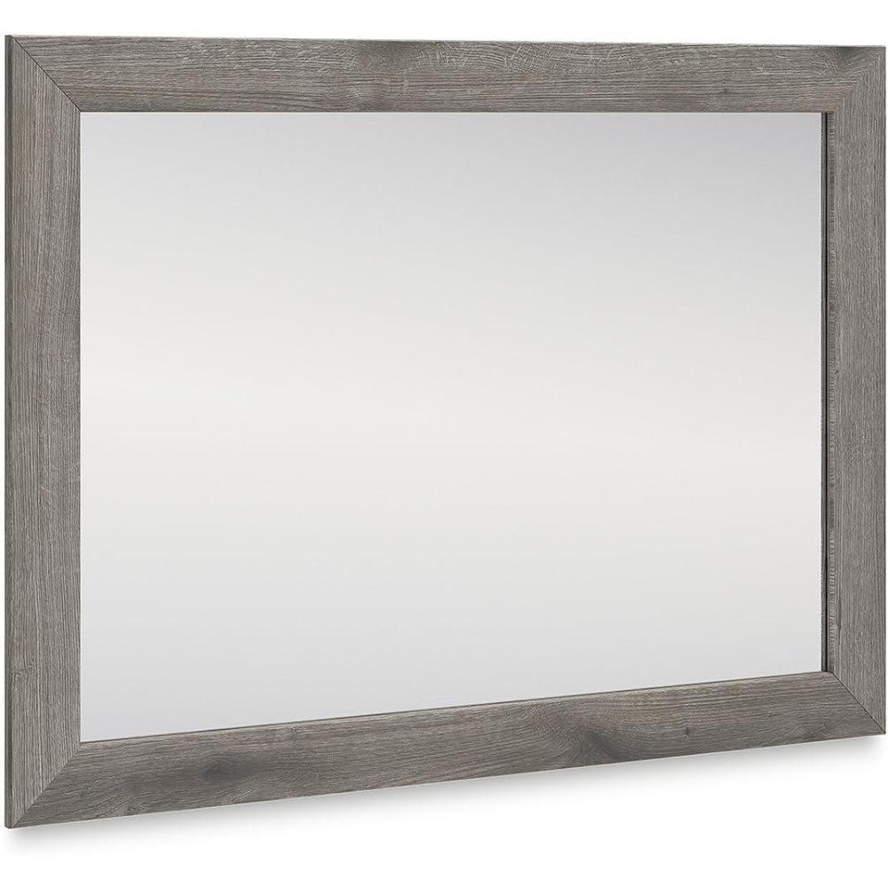 imageSignature Design by Ashley Fondenlane Rustic Bedroom Mirror with Thick Frame Weathered Gray