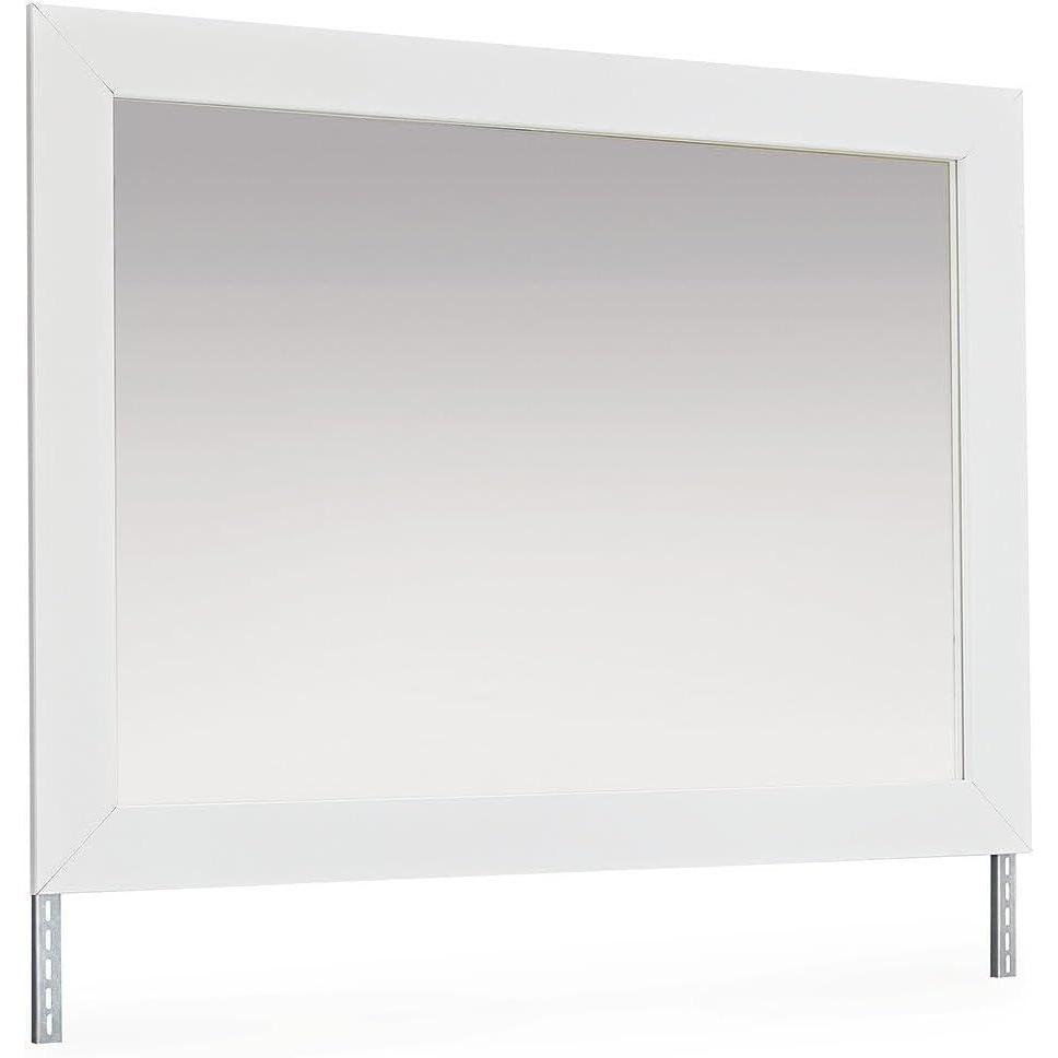 imageSignature Design by Ashley Marzoni Contemporary Bedroom Mirror with Thick Frame White