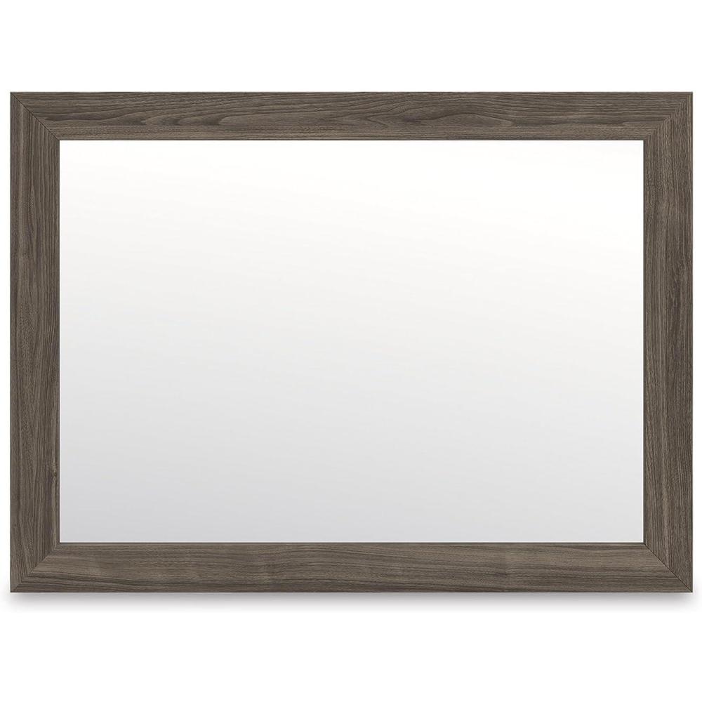 imageSignature Design by Ashley Nendalane Contemporary Bedroom Mirror with Thick Frame Dark Brown