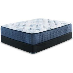 Signature Design By Ashley Destin Cove Plush Queen Hybrid Mattress, Stretch Knit Cooling Cover, Memory Foam, Wrapped Coil Unit, 60″ W x 79.5″ D x 15″ H, Blue(13″)
