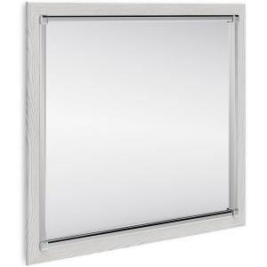 Signature Design by Ashley Altyra Rustic Bedroom Mirror with Thick Frame, White