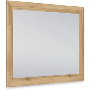 Signature Design by Ashley Bestmere Country Rustic Bedroom Mirror with Thick Frame, Warm Brown
