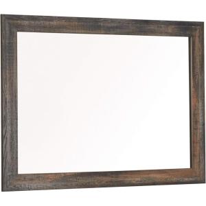 Signature Design by Ashley Drystan Rustic Industrial 42 x 31 Bedroom Mirror, Weatherworn Brown