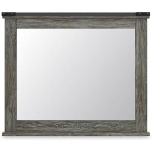 Signature Design by Ashley Frandern Rustic Bedroom Mirror with Thick Frame, Gray