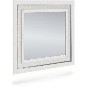Signature Design by Ashley Ravalori Glam Bedroom Mirror with Thick Frame, White